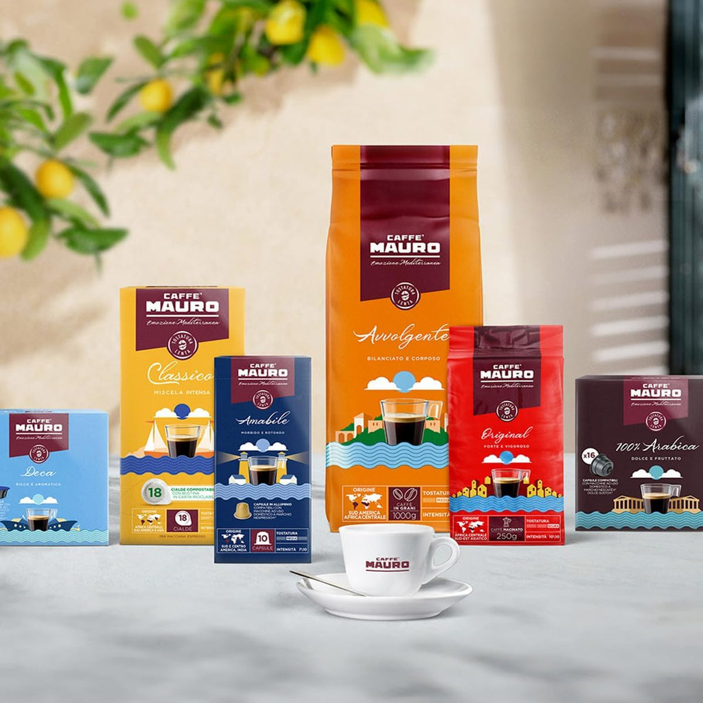 Caffè Mauro Torrefazione miscela Original - Caffè macinato per Moka - Intensità 10/10-4 confezioni da 250g