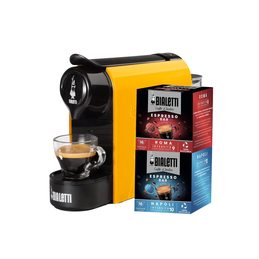 Bialetti Gioia Espresso Machine Including 32 Capsules, Works Only with Capsules, Black