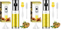 edihome, Spruzzino Olio per Friggitrice Aria, Spruzzatore Salvagoccia, 100 ml, Spray Nebulizzatore, Oliera in Vetro e Acciaio Inox