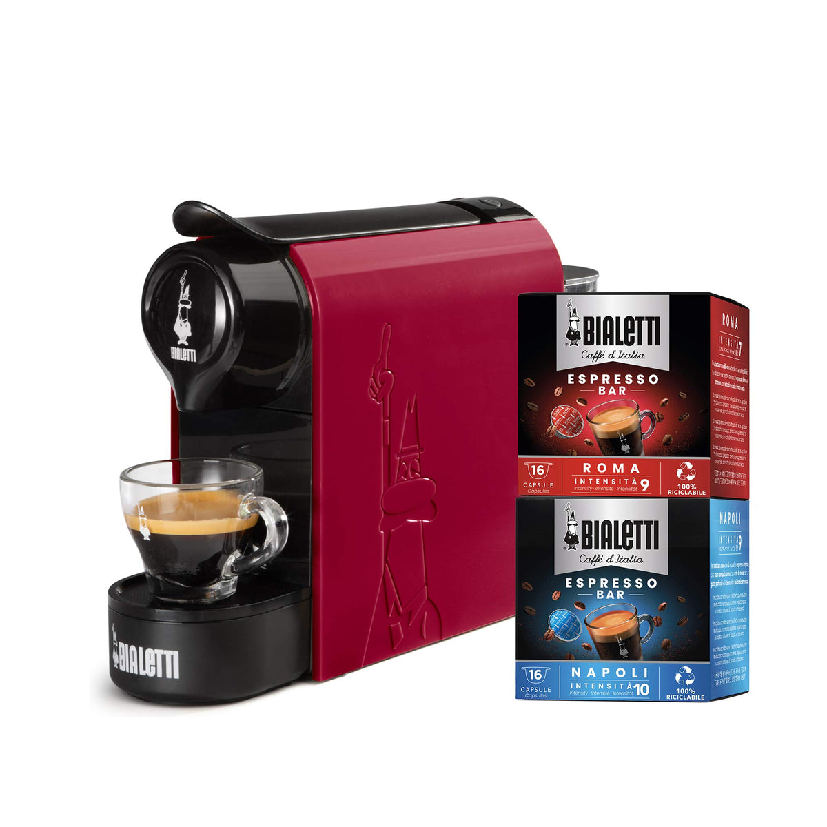 Bialetti Gioia Espresso Machine Including 32 Capsules, Works Only with Capsules, Black