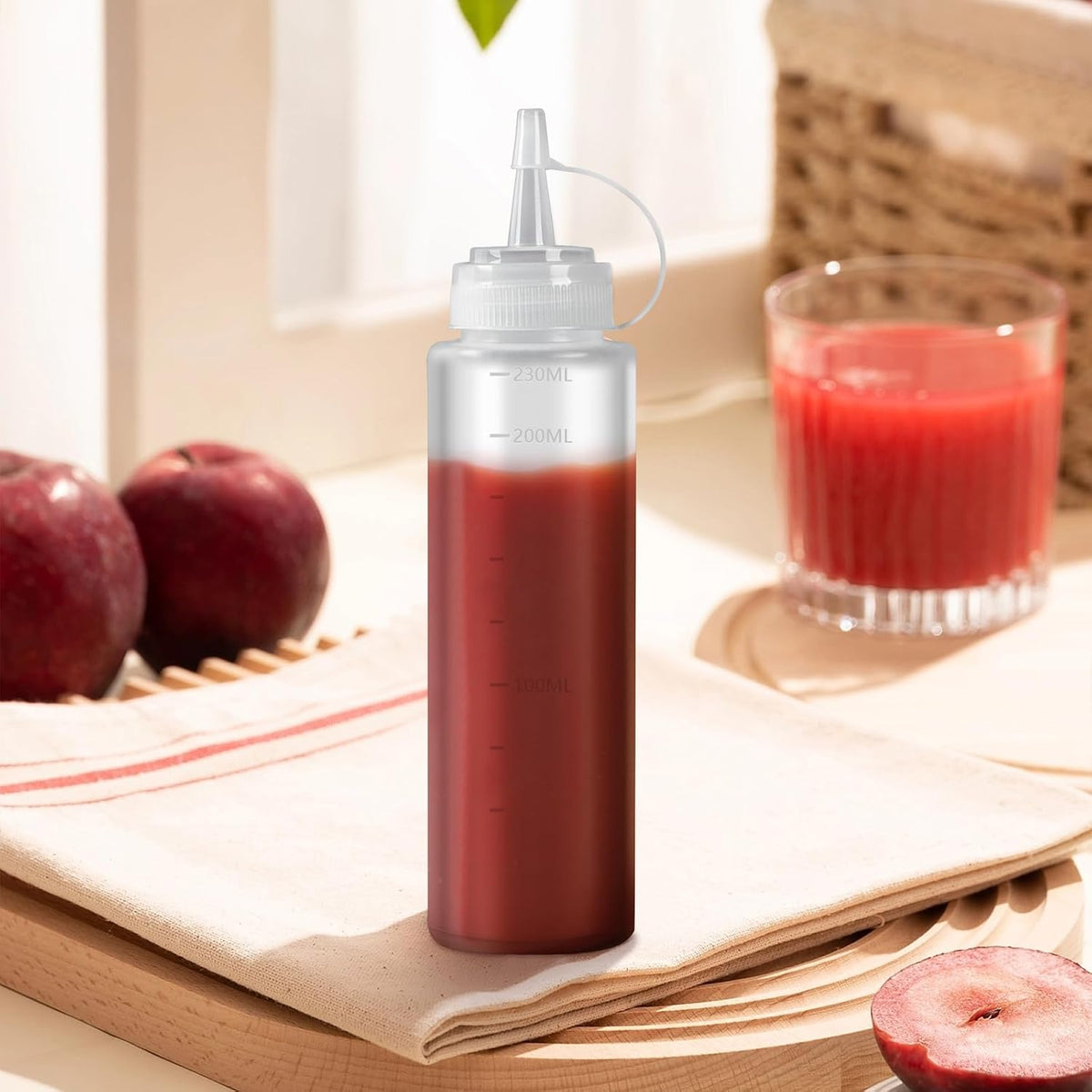 6 Pcs Squeeze Bottle, 240 ml, Plastic Bottle for Ketchup Oil Painting