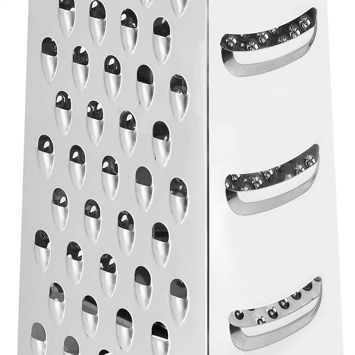 Amazon Basics Heavy Duty Rectangular Cheese Grater 4 Sided Box Stainless Steel with Non-Slip Base, 9 Inch, Black