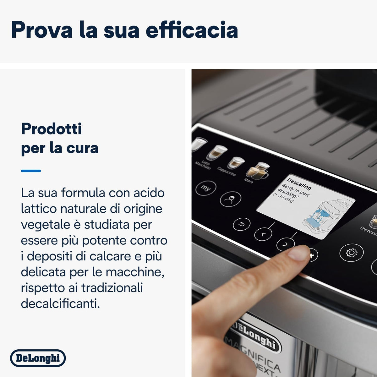 De'Longhi EcoDecalk Decalcificante DLSC500, 5 Dosi di Decalcificazione, Accessorio Manutenzione Macchina da Caffè, Ingredienti di Origine Vegetale, Bottiglia Con 5 Dosi, 500ml