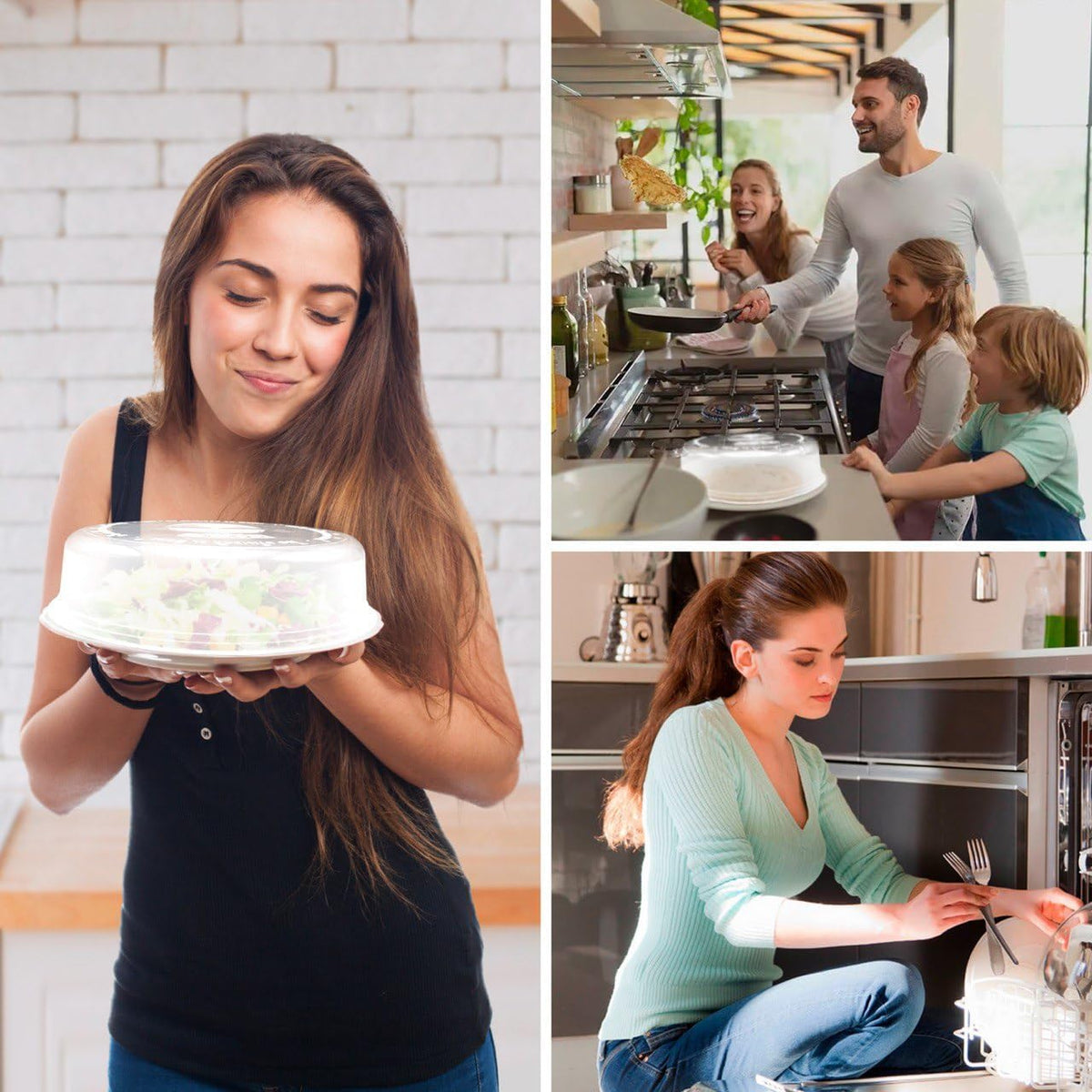 Coperchio microonde senza bpa per riscaldare gli alimenti - Coperchio per microonde antischizzo di 24 cm - Perfetto per proteggere i piatti alimentari