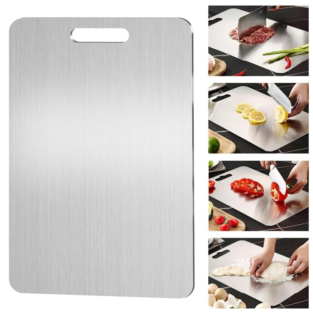 Pavlleen Tagliere in acciaio inox,Tagliere in Titanio per Cucina (30*20cm)