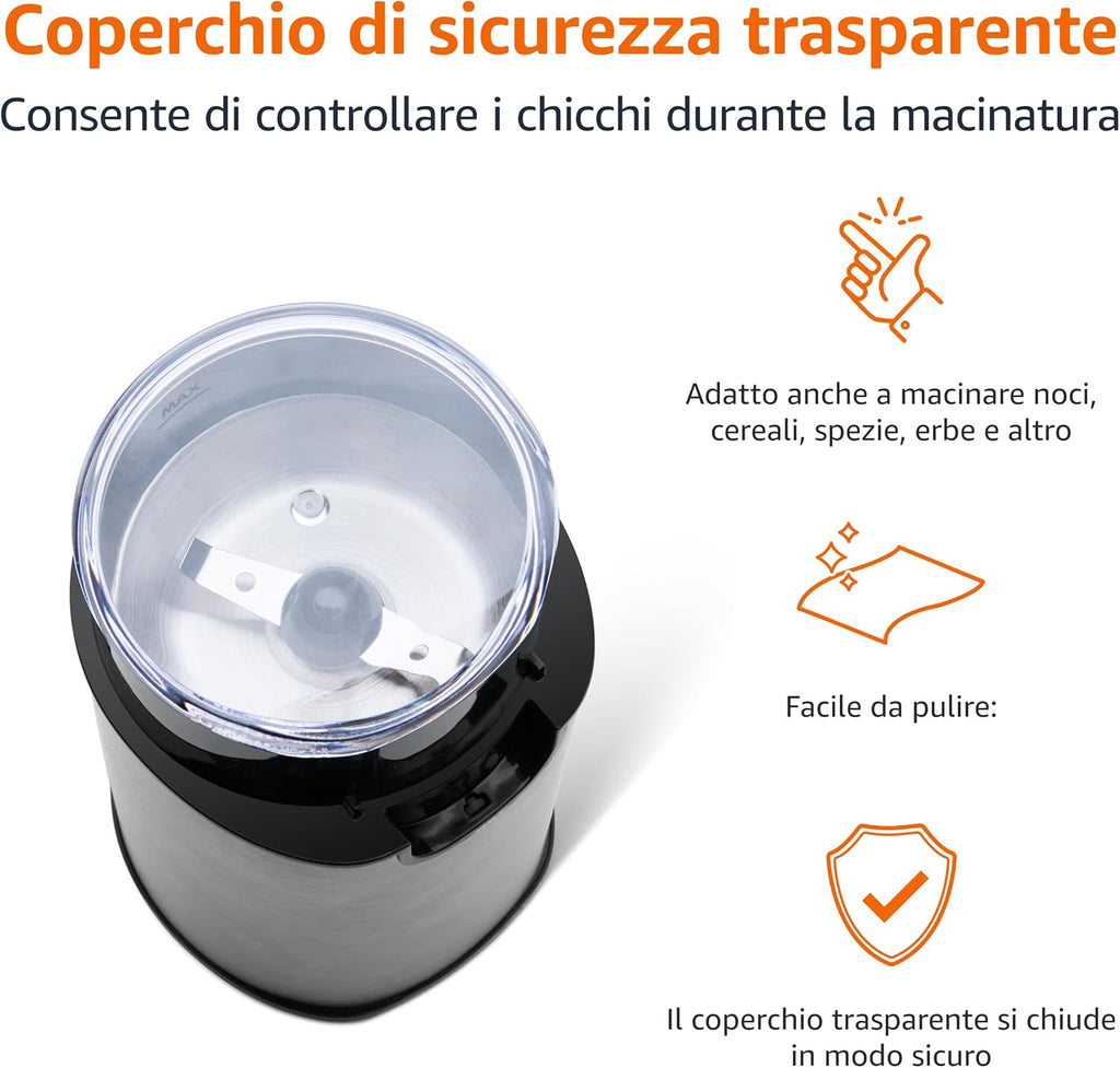 Amazon Basics Stainless Steel Electric Coffee Grinder
