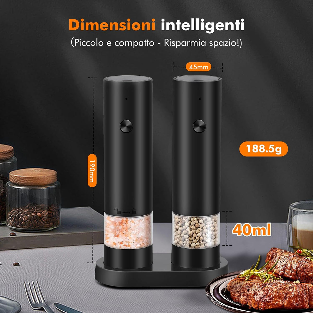 Salt and Pepper Mills Electric Pepper Mill with Stand