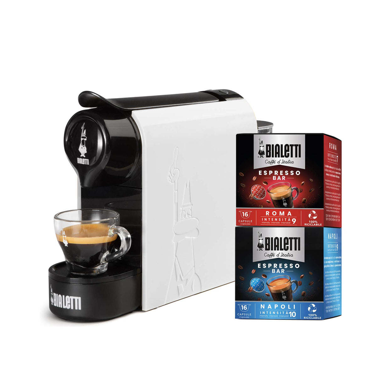 Bialetti Gioia Espresso Machine Including 32 Capsules, Works Only with Capsules, Black