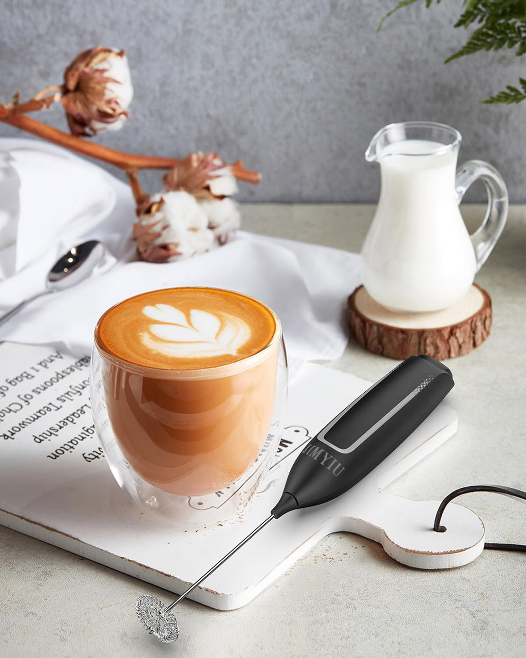 Powerful Electric Milk Frother for Coffee - Mini Blender and Mixer for Latte, Cappuccino, Matcha