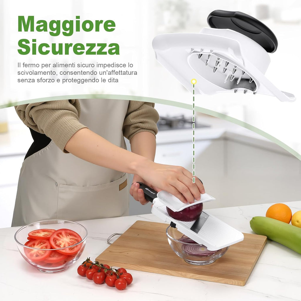 Ibergrif M526 Mandolina, Affettatrice Verdure Regolabile 1–4 mm