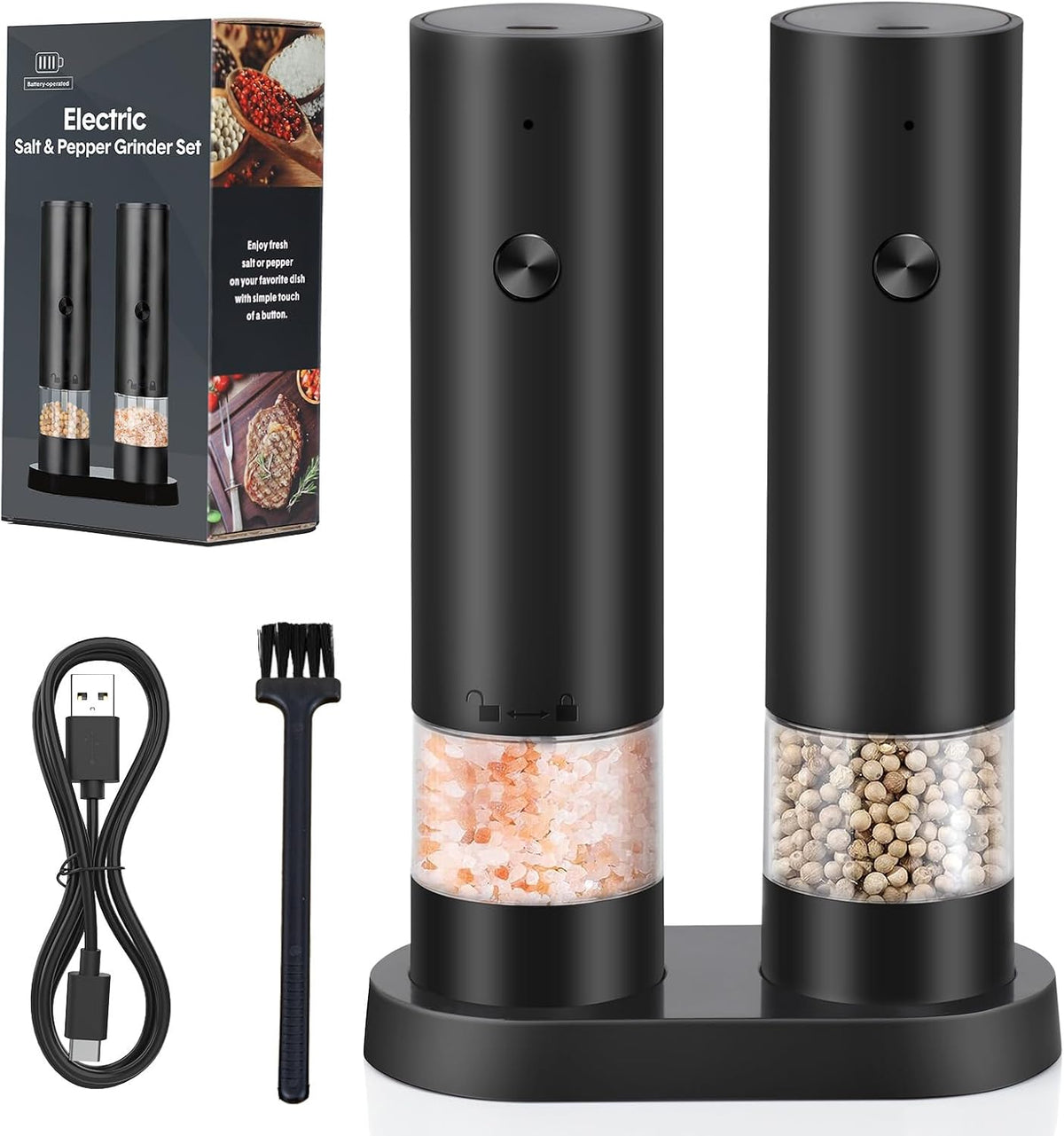 Salt and Pepper Mills Electric Pepper Mill with Stand