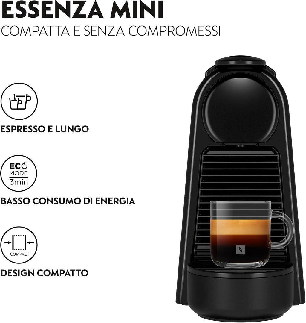 Nespresso Essenza Mini EN85.B, Macchina da Caffè DeLonghi, Nero