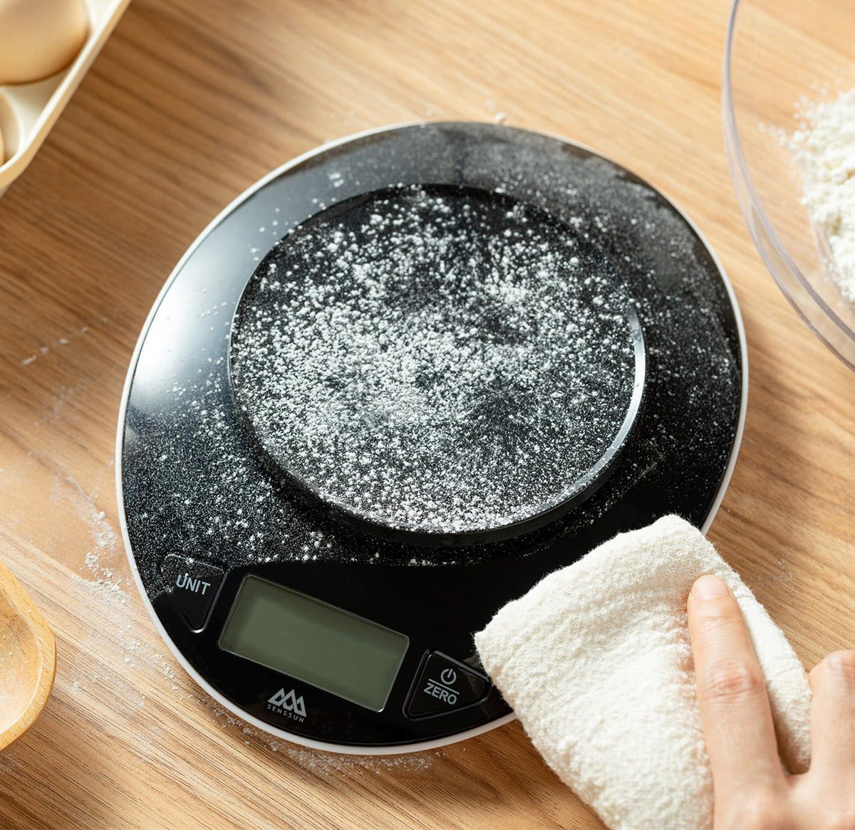 Bilancia Da Cucina Digitale con ciotola da 0,8L, 5kg/11 b, Nera