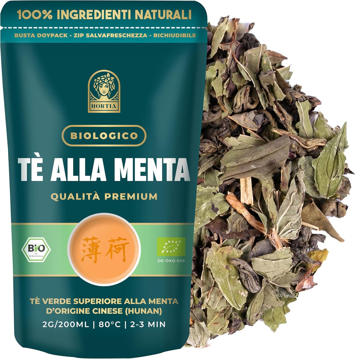 TÈ ALLA MENTA Tè Verde Marocchino, Miscela Premium a base di Gunpowder
