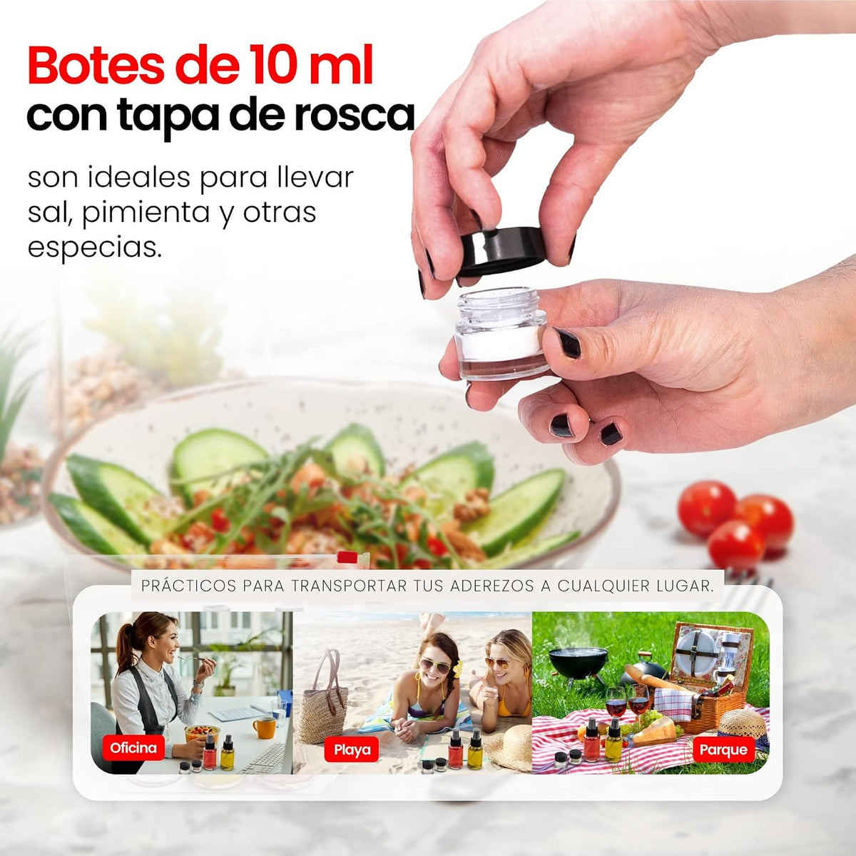 IRIS Glass Food Dressing Set of 2 Spray Bottles Liquids (Oil & Vinegar) 50 ml 2 Screw-Top Containers for Spices 10 ml Each Seasoning Glass, Stainless Steel