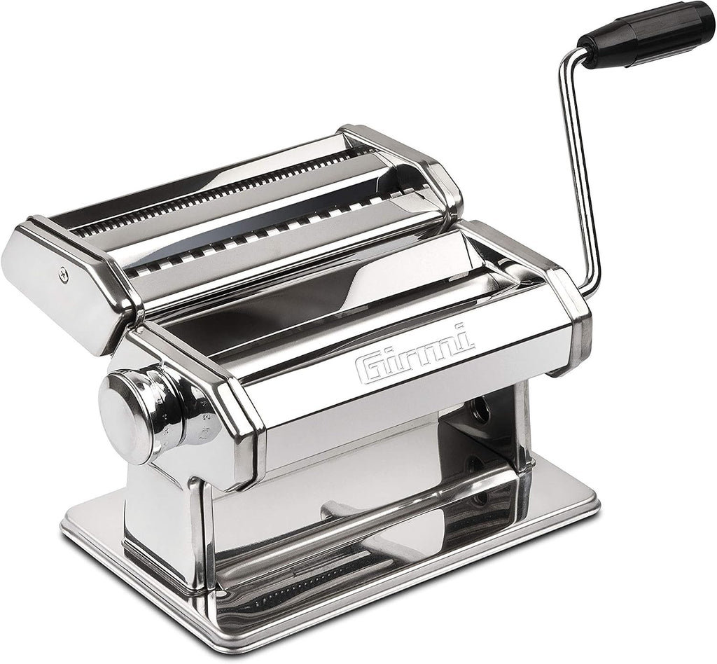 Girmi IM90 Pasta Maker, Stainless Steel, 9 Adjustments, Aluminium Rollers 15 cm, 3 Pasta Formats, Stainless Steel