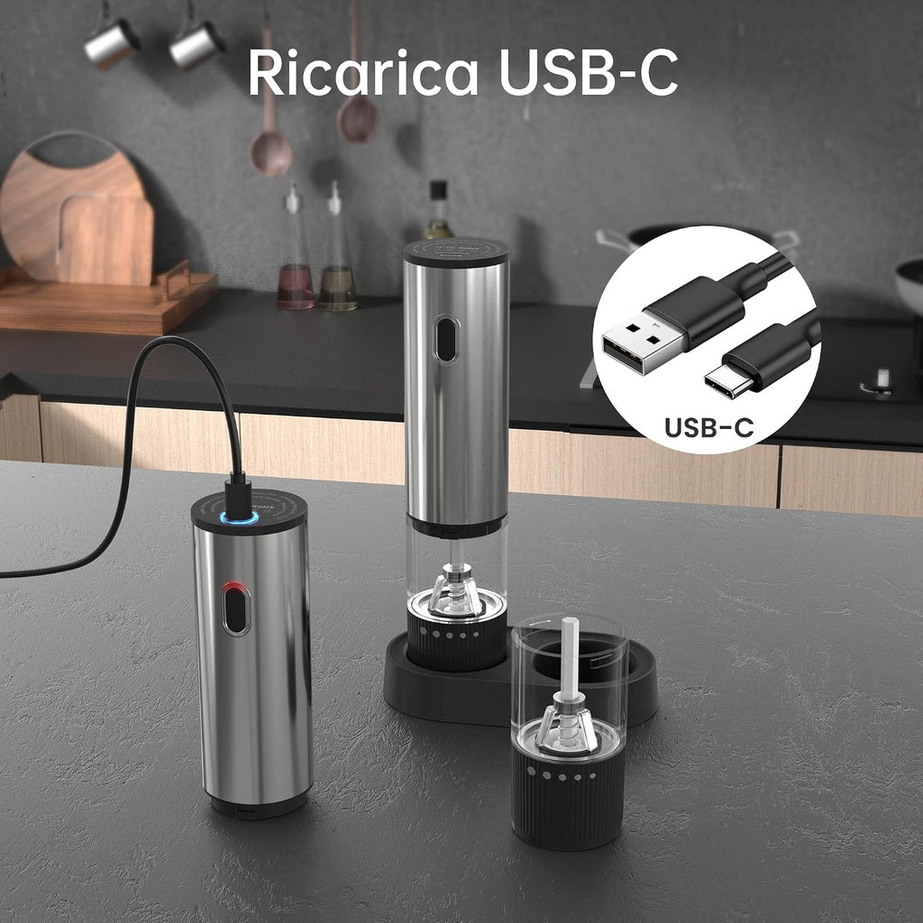 KitchenBoss Electric Pepper Mill 2 Set 2 ml USB-C Charging