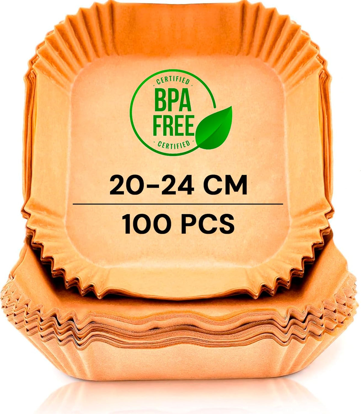 edihome, Carta Forno per Friggitrice ad Aria, BPA Free, Monouso, Adatto al Forno, da 5 a 8 litri (Quadrata, 20-24 cm)