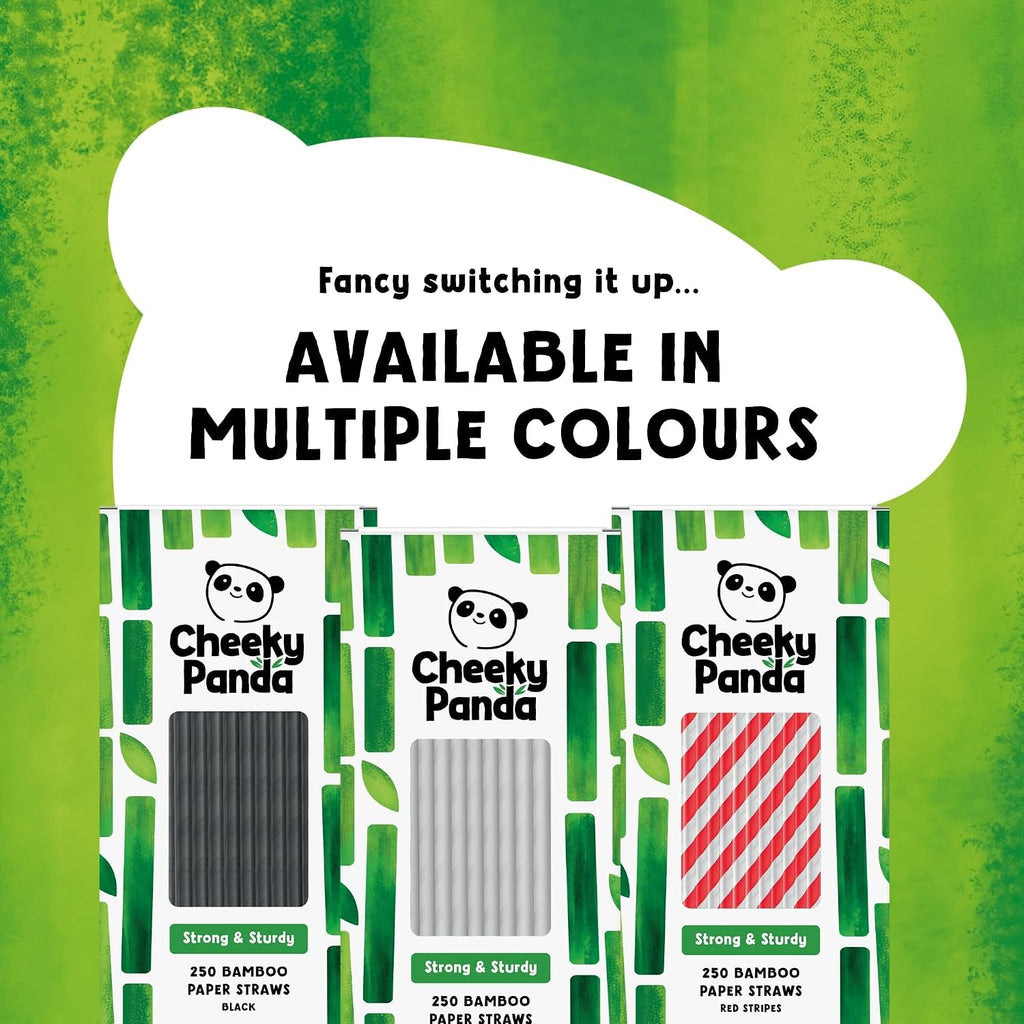 The Cheeky Panda Multicoloured Bamboo Straws | 100 Pieces | 200 mm