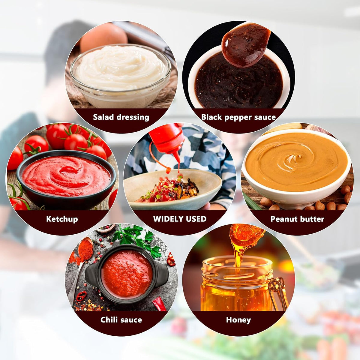 6 Pcs Squeeze Bottle, 240 ml, Plastic Bottle for Ketchup Oil Painting