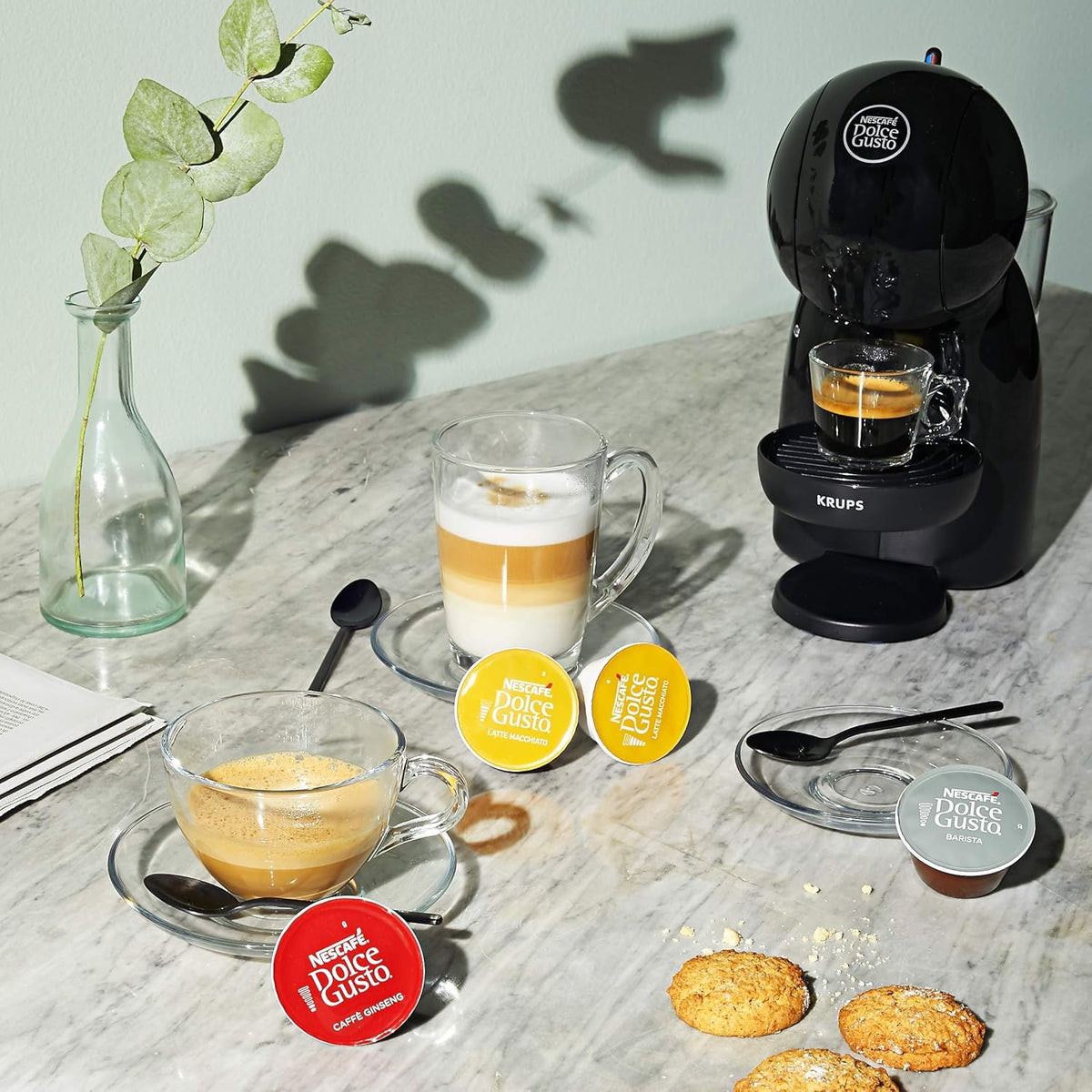 NESCAFÉ DOLCE GUSTO Krups Piccolo XS Macchina per Caffè Espresso e Altre bevande in capsula, Manuale, Grigio e Nero