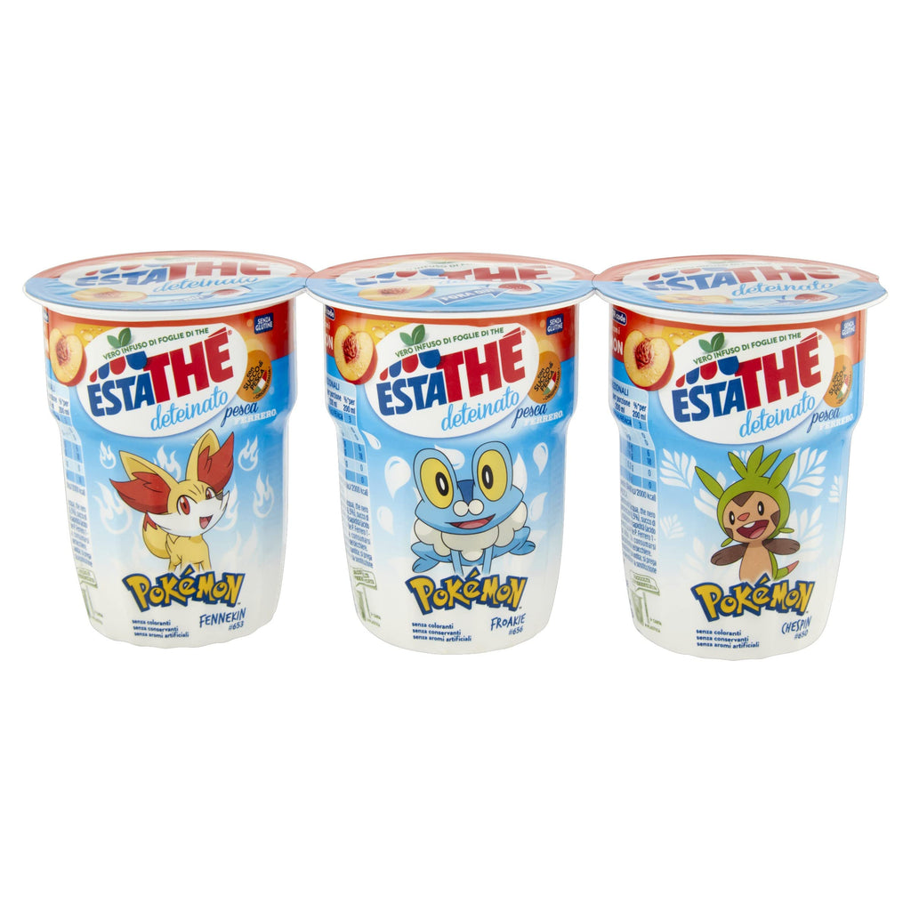 Estathé Limone - The Freddo con Vero Infuso di Foglie di The e Succo di Limone, Bevanda Analcolica Senza Glutine, 3 Bicchierini da 200 ml