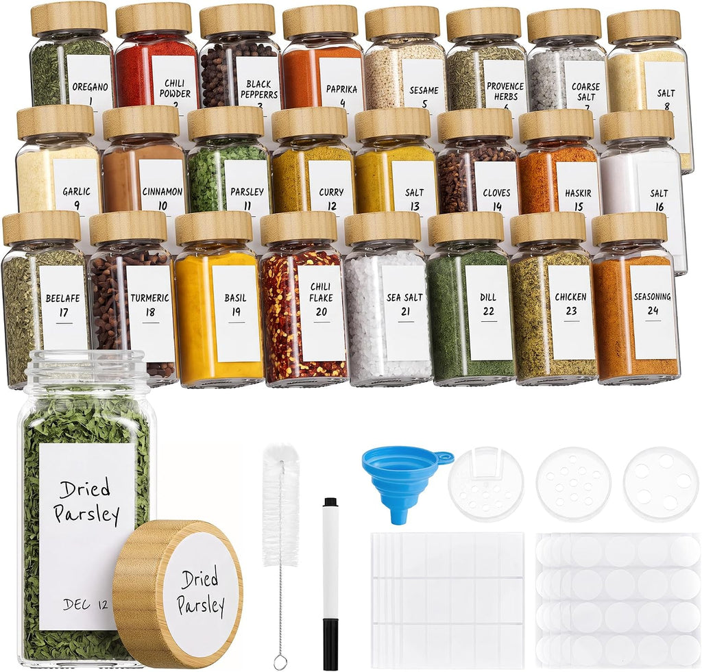 SONGMICS 24 x 120ml Hermetic Glass Spice Jars