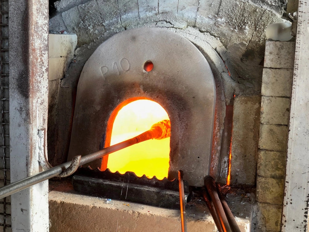 Caraffa in vetro soffiato di Murano