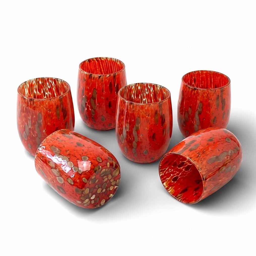 Calici da Vino “I Colori di Murano” -  Made in Italy: Tesori da Collezione