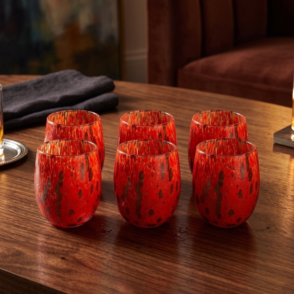 Calici da Vino “I Colori di Murano” -  Made in Italy: Tesori da Collezione