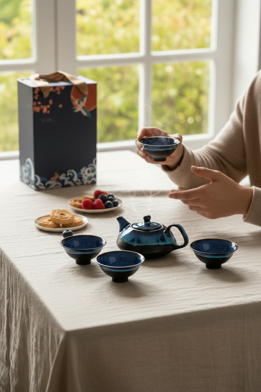 Servizio da tè completo in ceramica