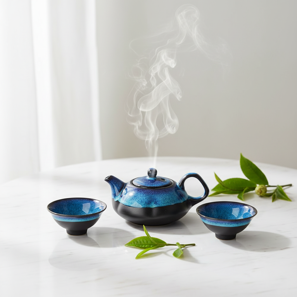 Servizio da tè completo in ceramica